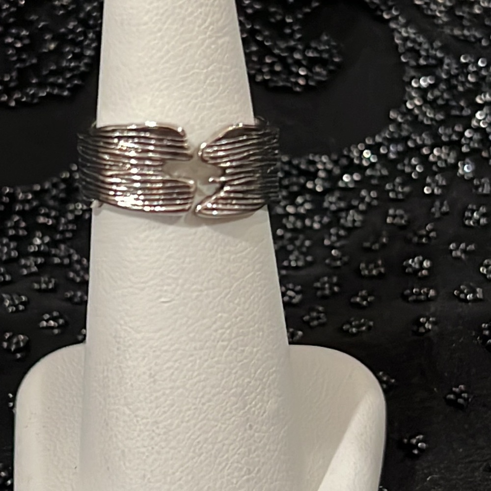 Angel Wings cutout Biker Ring size 7